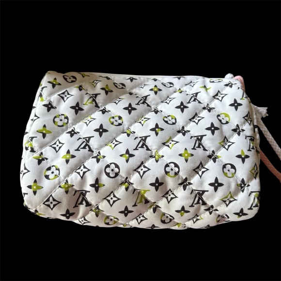 Fashion Small White Multicolored Cosmetic Makeup Bag - Picture 4 of 8